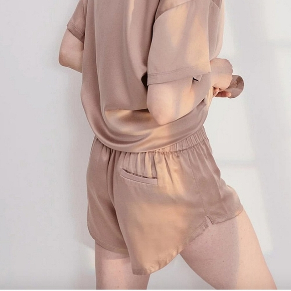 Lunya Silk Light Pink Shorts, Medium - Picture 2 of 14